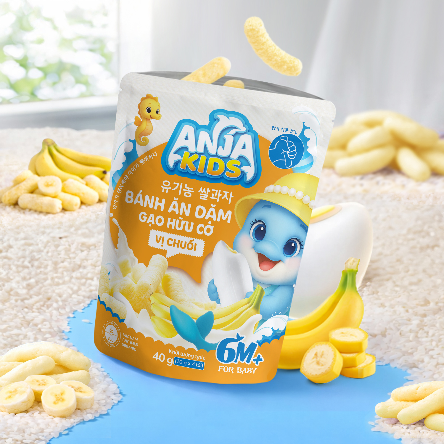 Bánh ăn dặm gạo Organic - Vị Chuối